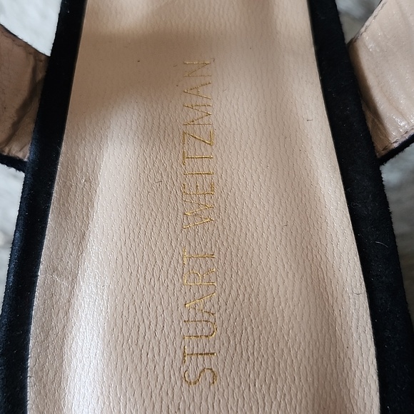 Stuart Weitzman Tisha Block Heel Suede Sandal Sz7 - Picture 3 of 8